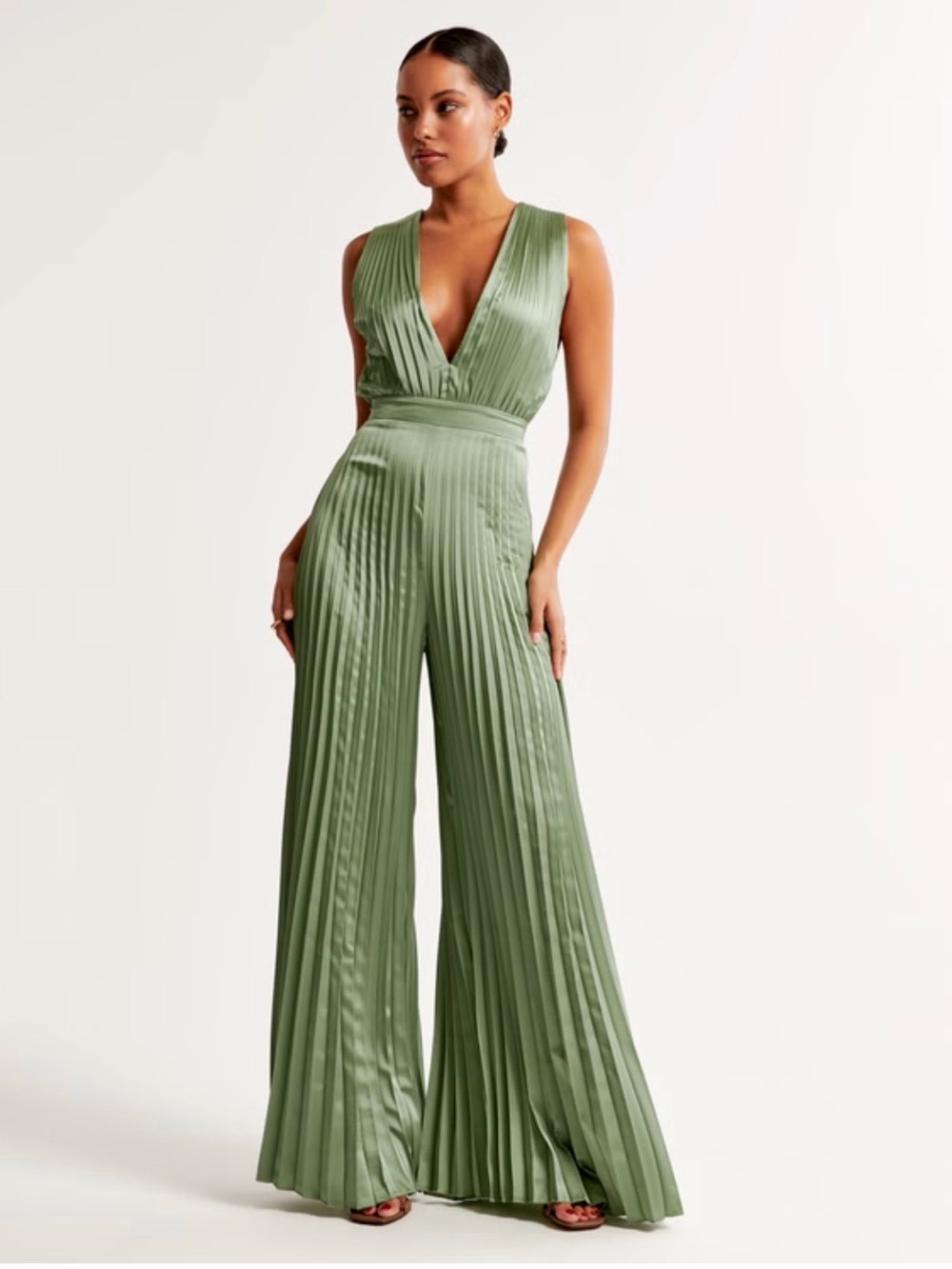 Abercrombie & Fitch Giselle Pleated Jumpsuit XLT
